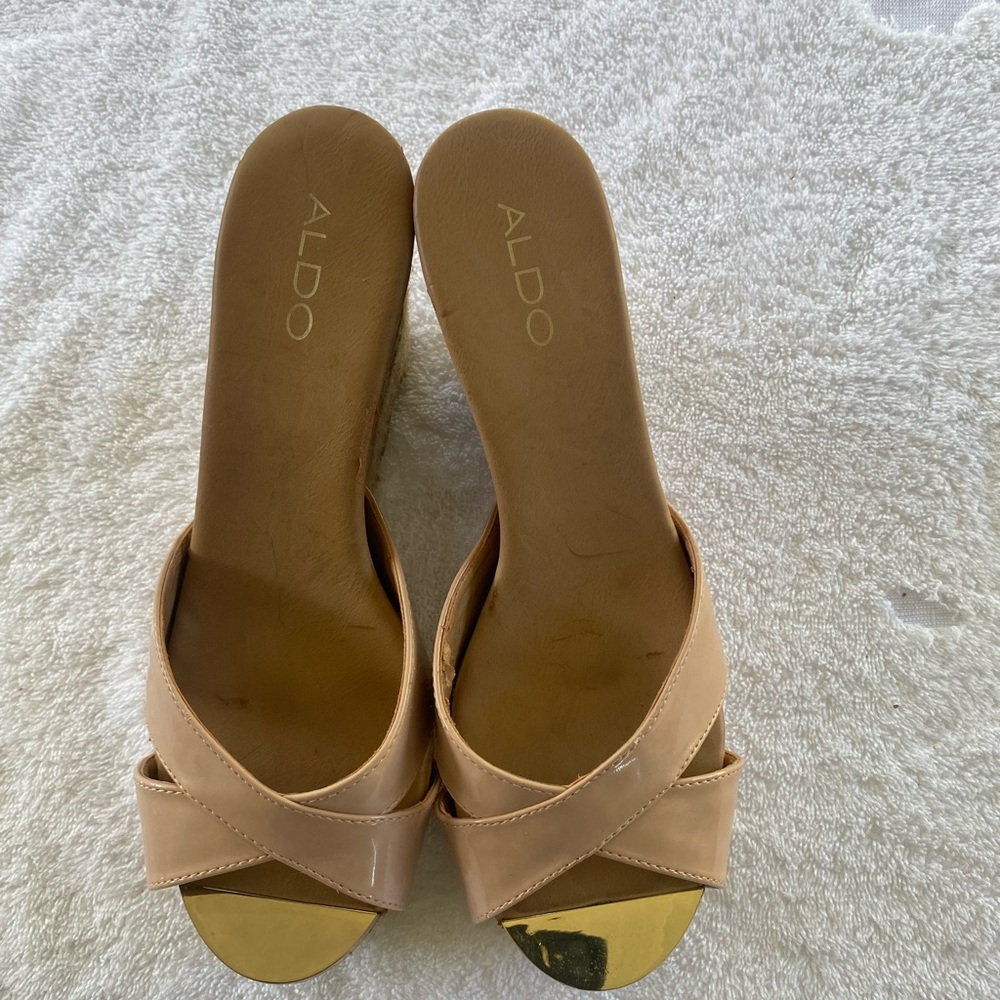Aldo Tan Mules with Criss-Cross Straps